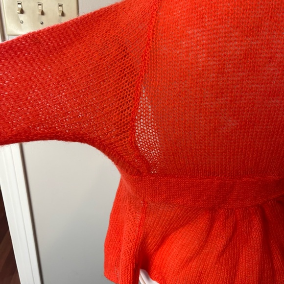 WOODEN SHIPS Open front cardigan.  Orange size Small/Medium - Picture 4 of 8